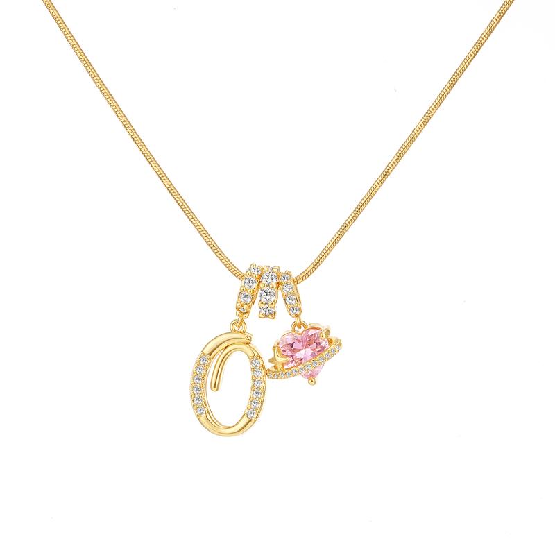 Heart Charm Letter Necklace