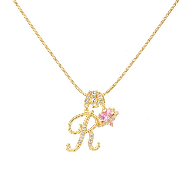 Heart Charm Letter Necklace