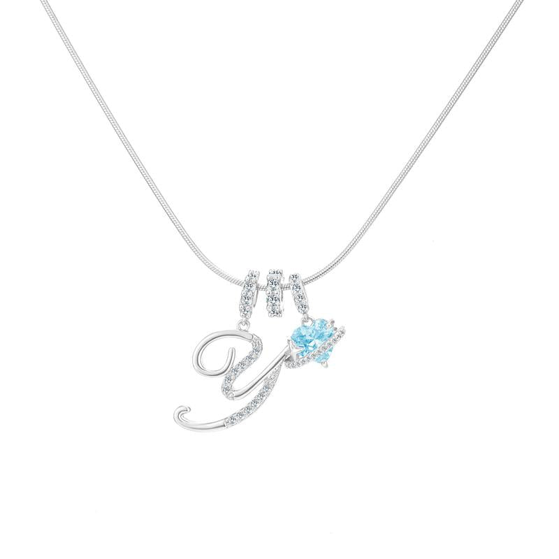 Heart Charm Letter Necklace
