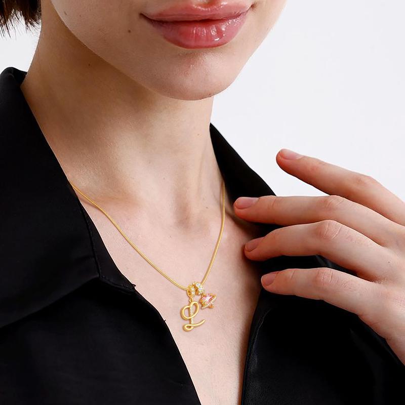Heart Charm Letter Necklace