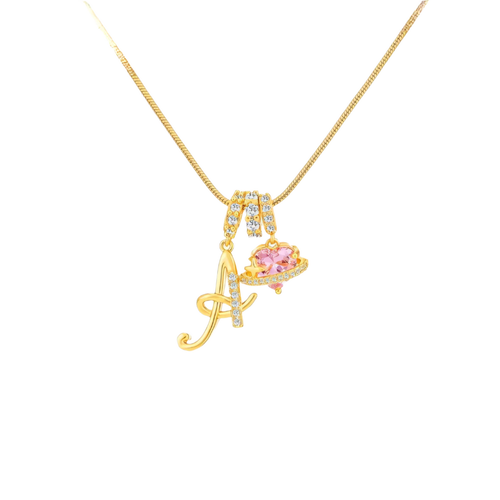 Heart Charm Letter Necklace