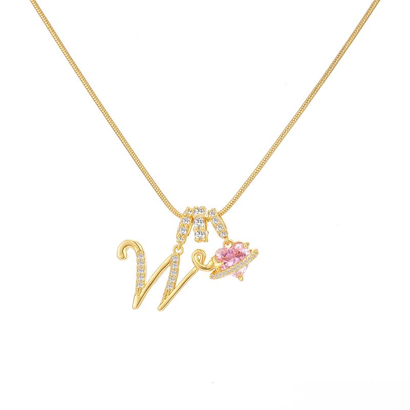 Heart Charm Letter Necklace