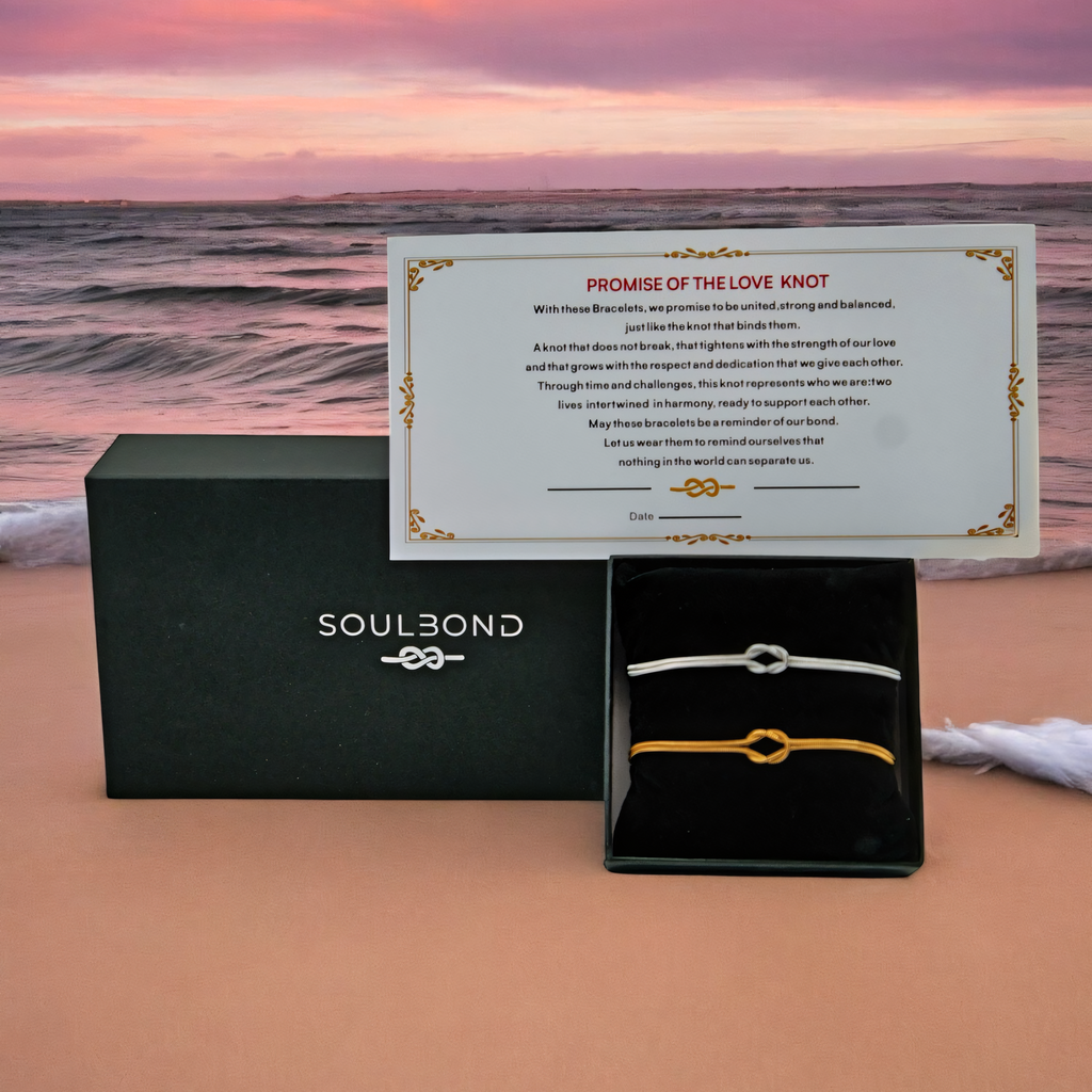 Pair of 2 Love Knot Bracelets - Gift Box with Promise of Love Certificate