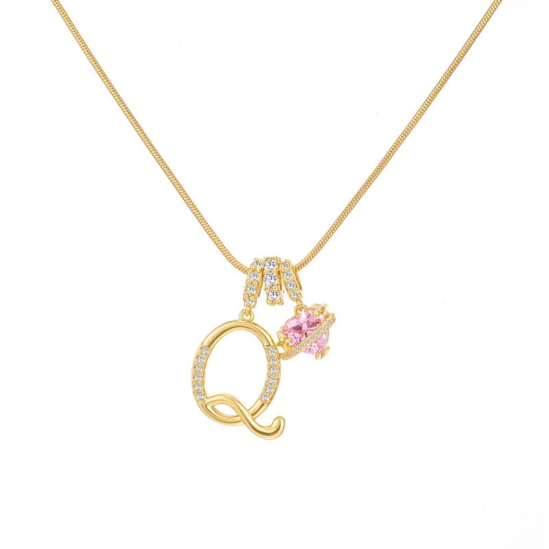 Heart Charm Letter Necklace