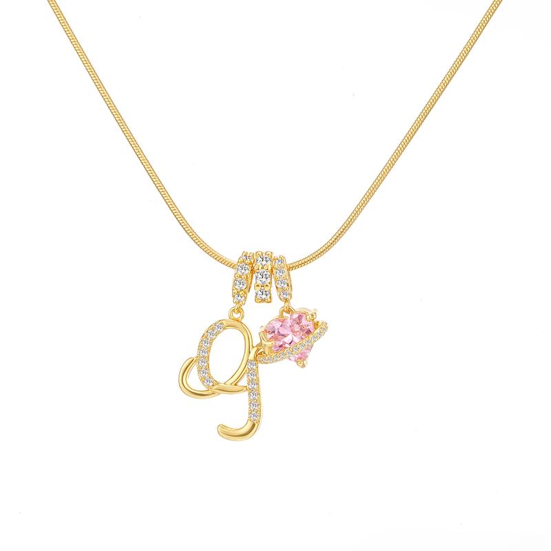 Heart Charm Letter Necklace