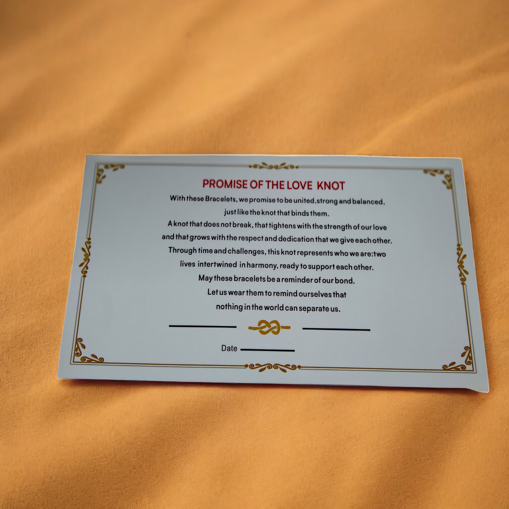 Pair of 2 Love Knot Bracelets - Gift Box with Promise of Love Certificate