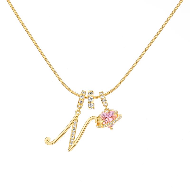 Heart Charm Letter Necklace