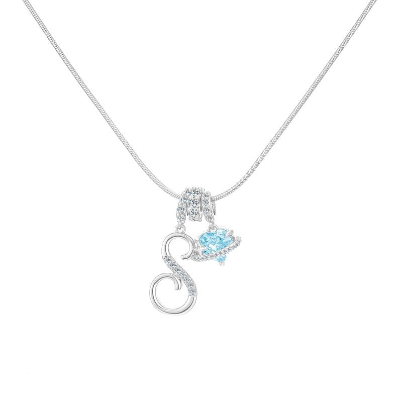 Heart Charm Letter Necklace