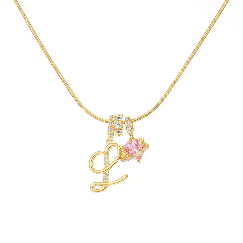 Heart Charm Letter Necklace