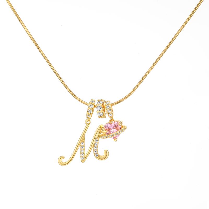 Heart Charm Letter Necklace
