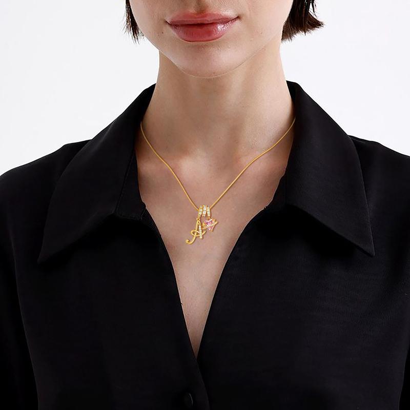 Heart Charm Letter Necklace
