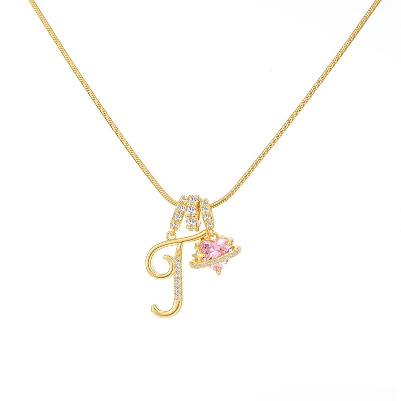 Heart Charm Letter Necklace