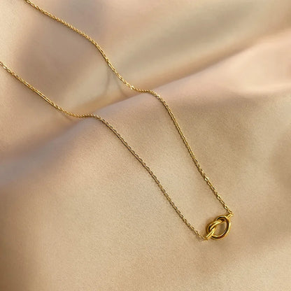 Minimal Heart Knot Necklace