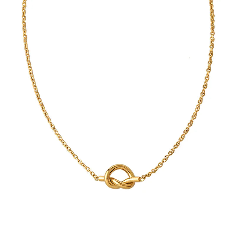 Minimal Heart Knot Necklace