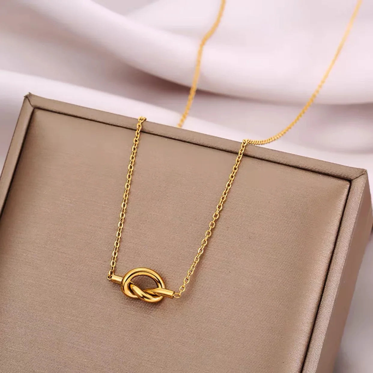 Minimal Heart Knot Necklace