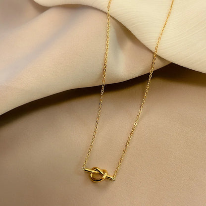 Minimal Heart Knot Necklace