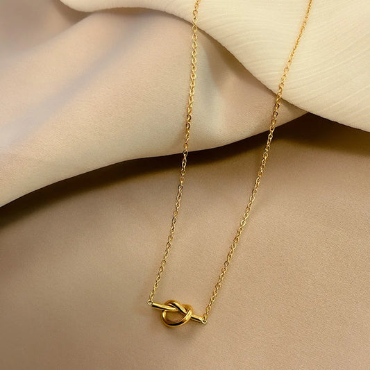 Minimal Heart Knot Necklace