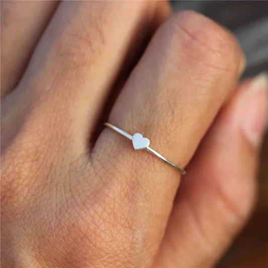 Minimal Heart Adjustable Ring