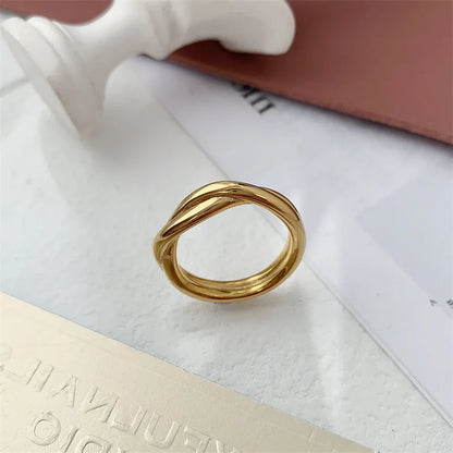 Two Line Twisted Ring