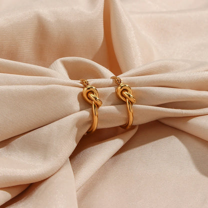 Minimal Knot Hoop Earrings