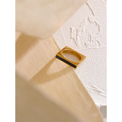 Minimal Carved Square Ring