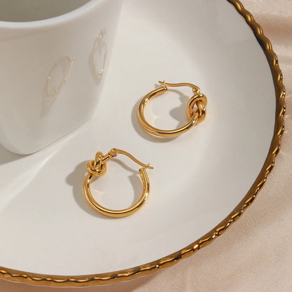 Minimal Knot Hoop Earrings