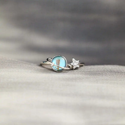 Rotatable Star Moon Ring