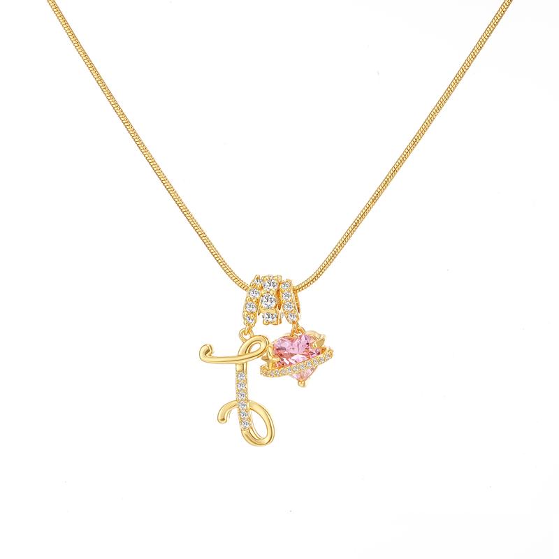 Heart Charm Letter Necklace