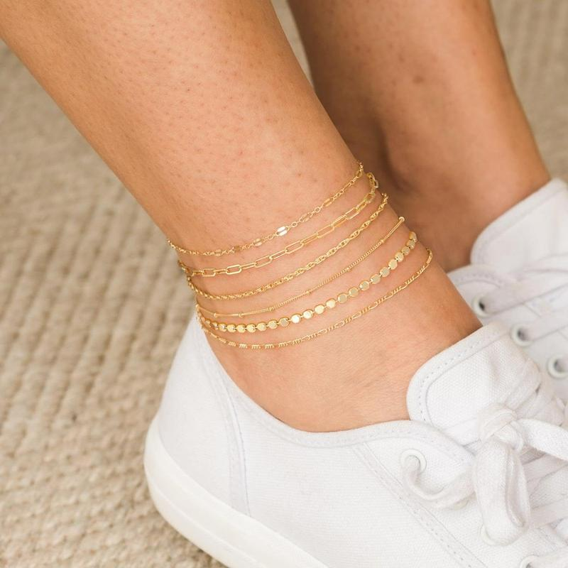 6pc Dainty Anklet Set