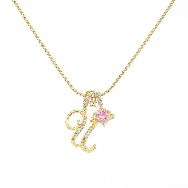 Heart Charm Letter Necklace