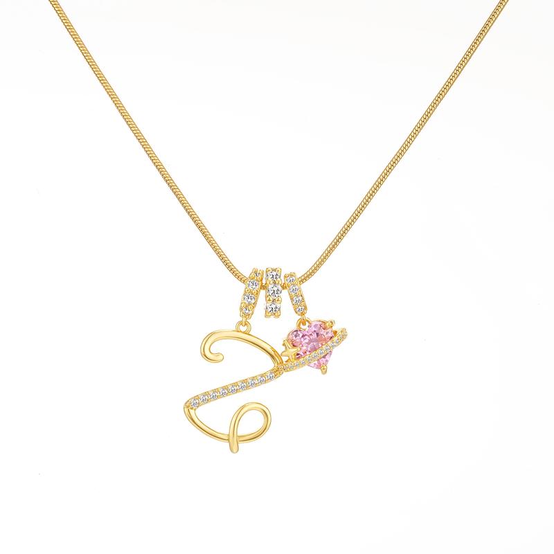 Heart Charm Letter Necklace