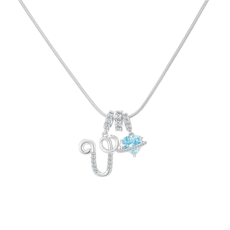 Heart Charm Letter Necklace