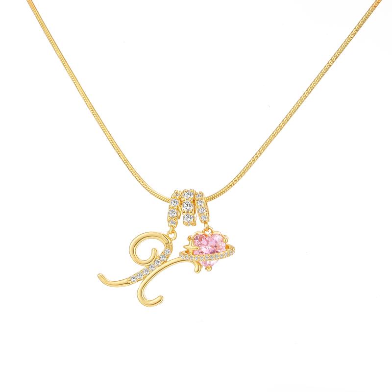 Heart Charm Letter Necklace