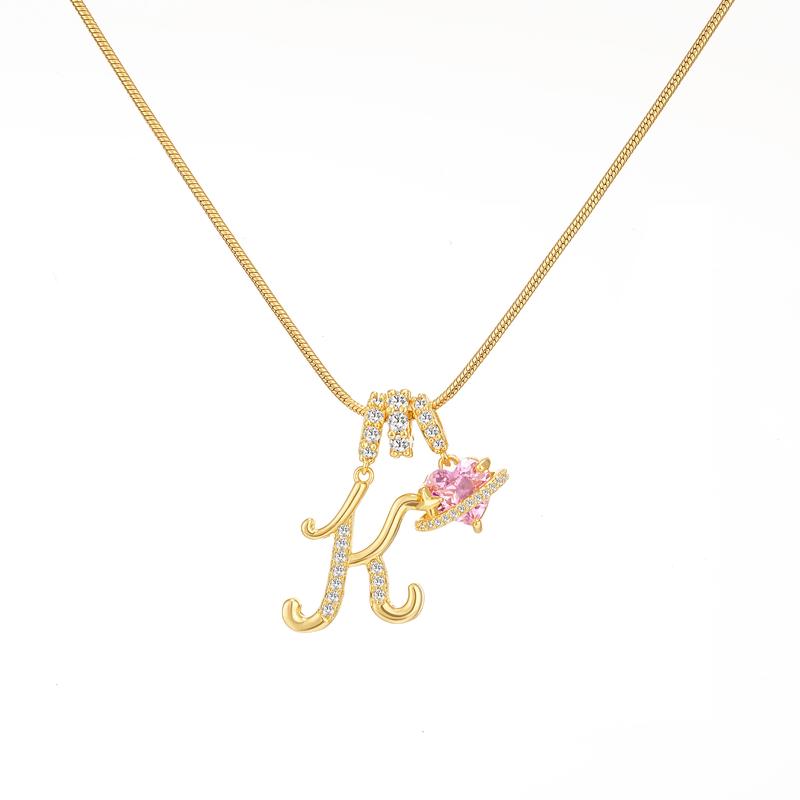 Heart Charm Letter Necklace