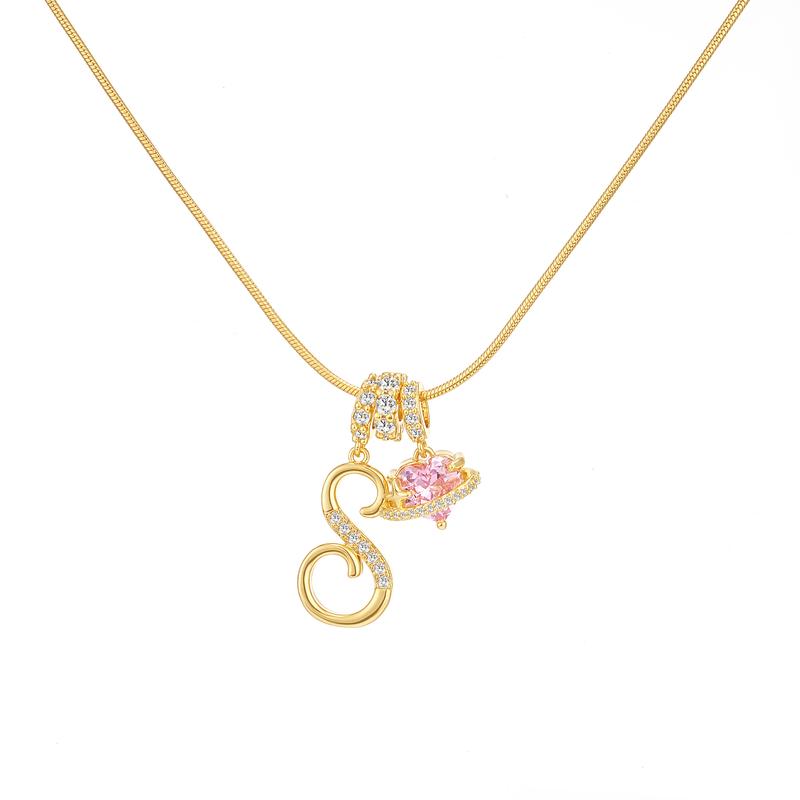 Heart Charm Letter Necklace