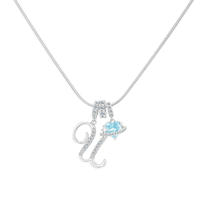 Heart Charm Letter Necklace
