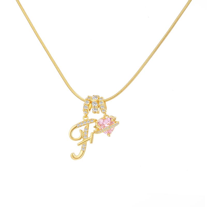 Heart Charm Letter Necklace
