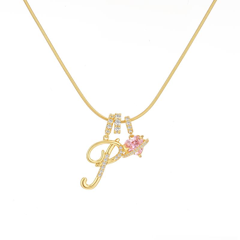 Heart Charm Letter Necklace