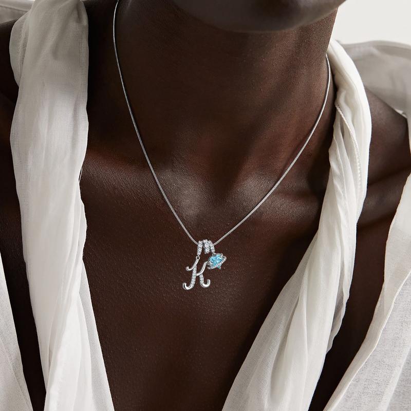 Heart Charm Letter Necklace