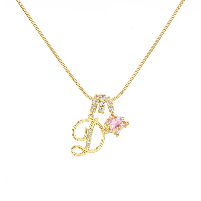 Heart Charm Letter Necklace