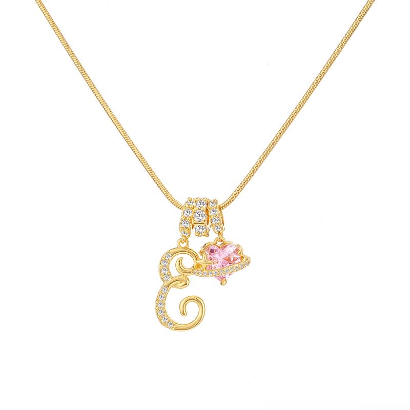 Heart Charm Letter Necklace