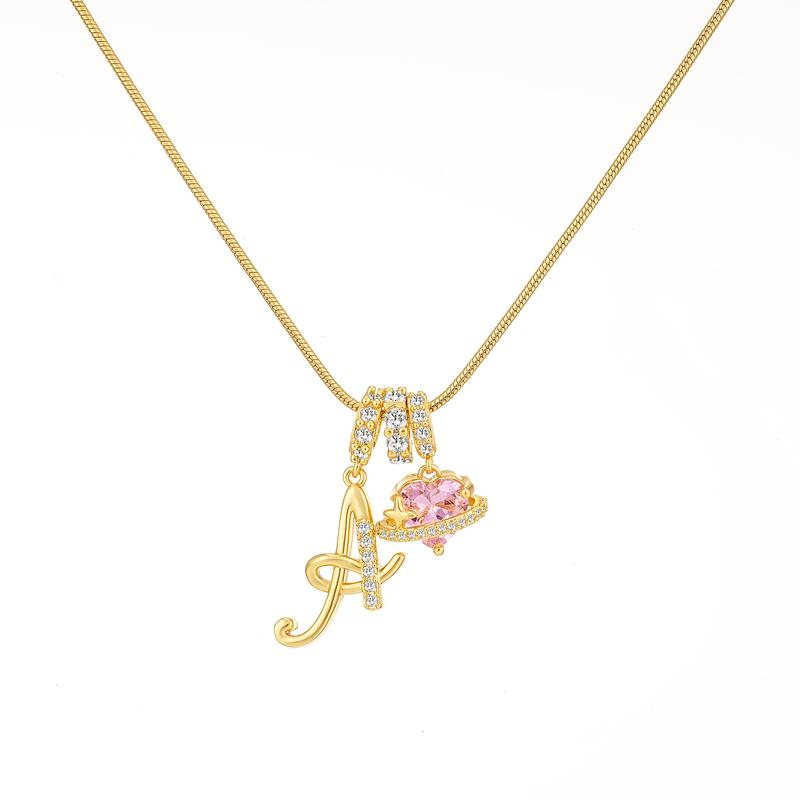 Heart Charm Letter Necklace