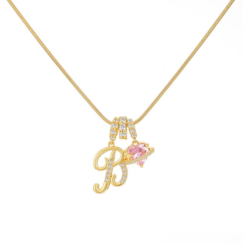 Heart Charm Letter Necklace