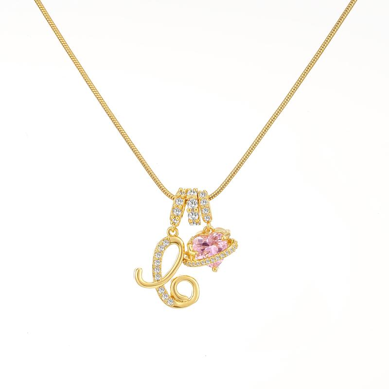 Heart Charm Letter Necklace