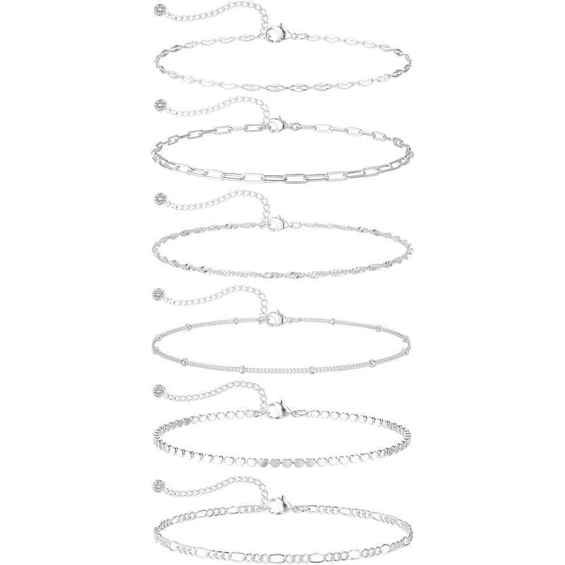 6pc Dainty Anklet Set